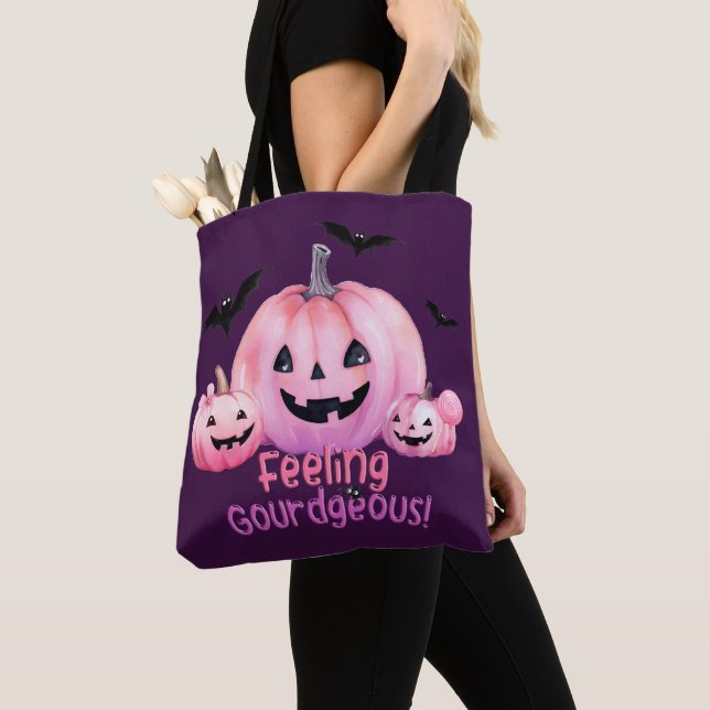 Bolso De Tela Halloween rosa (Detalle)