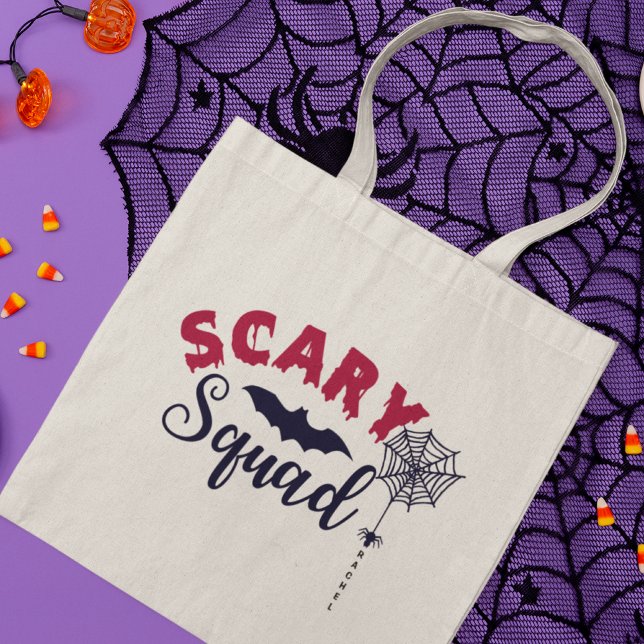 Bolso De Tela Halloween Scary Squad Personalizado Nombre (Subido por el creador)