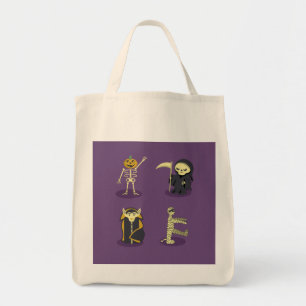 Bolso De Tela Halloween Skeleton Dracula Mummy Grim Reaper