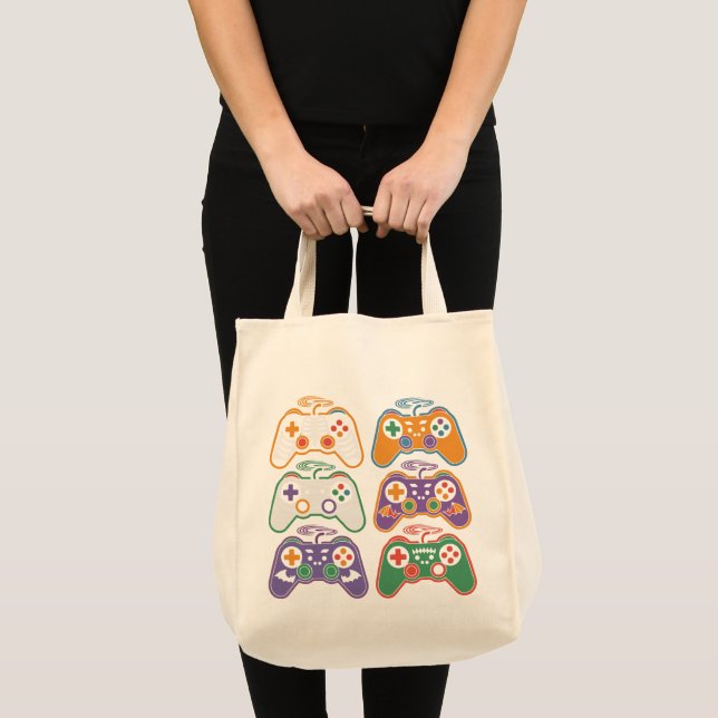 Bolso De Tela Halloween Skeleton Zombie Gamer (Anverso (producto))