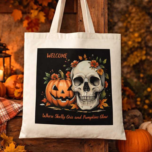 Bolso De Tela Halloween Skull and Pumkin  (Subido por el creador)
