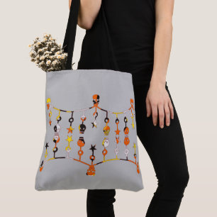 Bolso De Tela Halloween Skulls