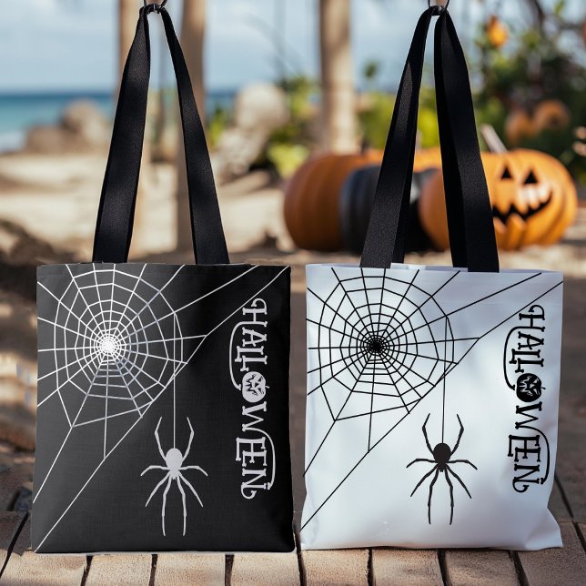 Bolso De Tela Halloween Spider Black and White Bag (Subido por el creador)
