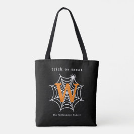 Bolso De Tela Halloween Spider Web Trick o Tremendo Monograma