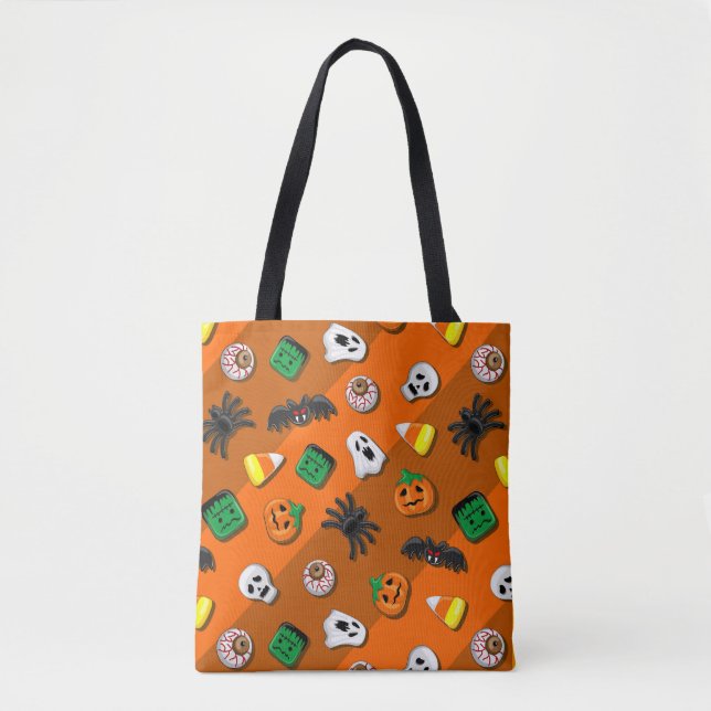 Bolso De Tela Halloween Spooky Candies Fiesta (Anverso)