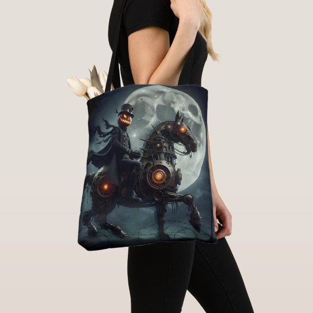 Bolso De Tela Halloween Steampunk Headless Horseman (Detalle)