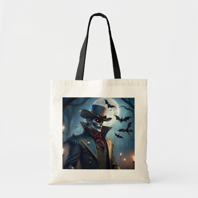 Bolso De Tela Halloween Steampunk Sureño Gótico Zombie (Frente)