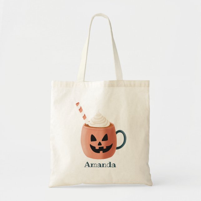 Bolso De Tela Halloween Tasche – Trick or Treat- Kürbis- Tasse (Frente)