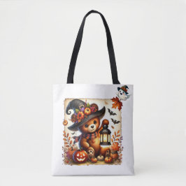 Bolso De Tela Halloween Teddy Bear Wizard
