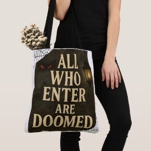 Bolso De Tela Halloween Todos los que Entran Están Condenados