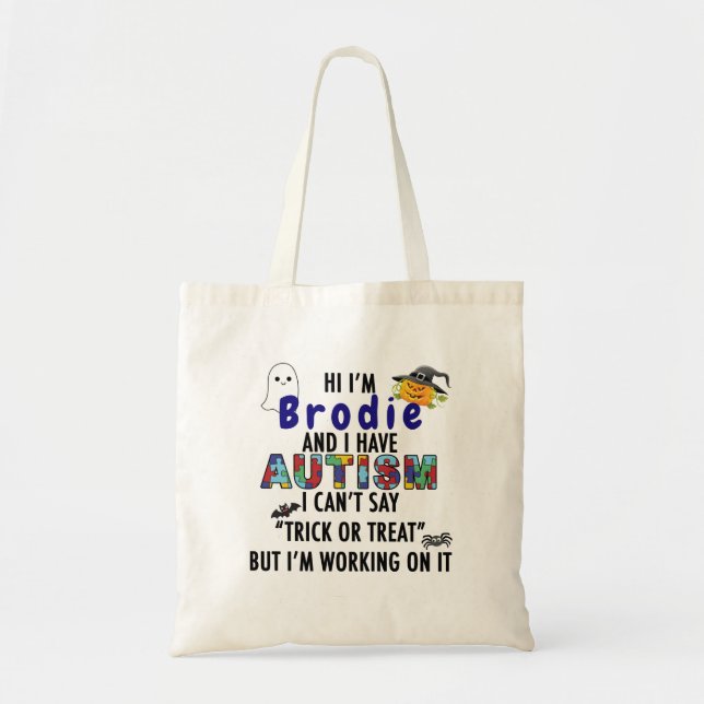 Bolso De Tela Halloween Trick or Treating Bag for Autism / ASD (Frente)