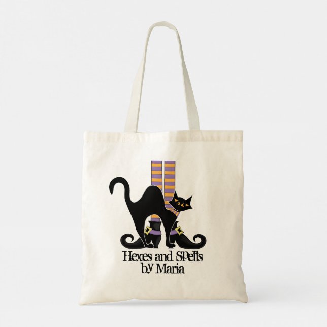 Bolso De Tela Halloween Triste Trick O Tremendo Gato Negro (Reverso)
