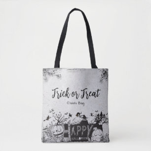 Bolso De Tela Halloween "Truco o trato" con nombre