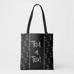 Bolso De Tela Halloween truco o trato en blanco y negro