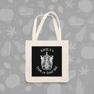 Bolso De Tela Halloween Truco o Trato Espeluznante Esquelético E