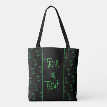Halloween truco o trato verde y negro