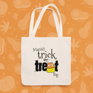 Bolso De Tela Halloween Truco o Truco Cute Script de Caramelo de