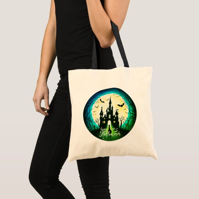 Bolso De Tela Halloween, un castillo feliz (Anverso (producto))