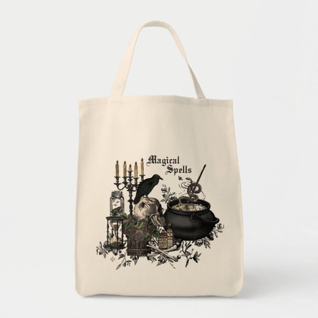 Bolso De Tela Halloween vanguardista y moderno bajo el fuego (Frente)