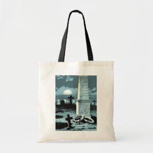 Bolso De Tela Halloween vintage, cementerio espeluznante con tum