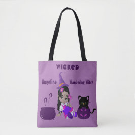 Bolso De Tela Halloween Wandering Witch Purple Cute Diversión