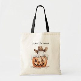 Bolso De Tela Halloween Western Brown Cowboy Ghost Pumpkin