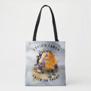Bolso De Tela Halloween Witch Woods Trick or or to Tret