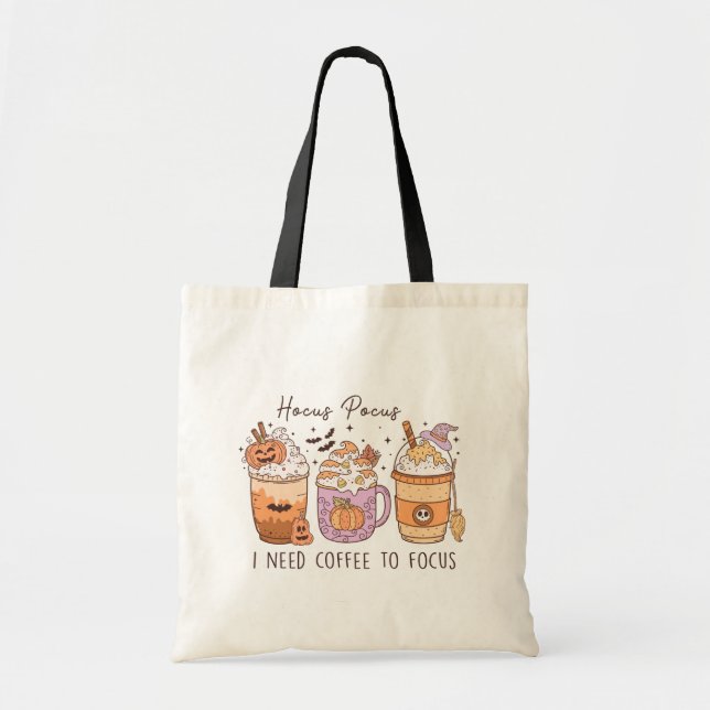 Bolso De Tela Halloween y el café (Frente)