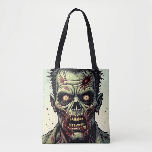 Bolso De Tela Halloween Zombie espeluznante (Anverso)