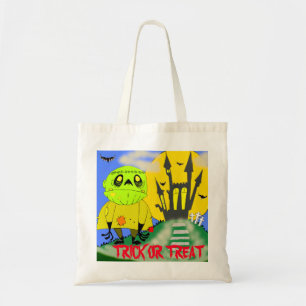 Bolso De Tela Halloween Zombie y Castle Trick o Trete