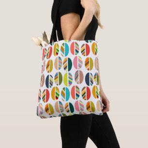 Bolso De Tela Halnos ovalados a rayas