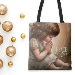 Bolso De Tela Halo de luz radiante de Niña Niña Niña Rezando