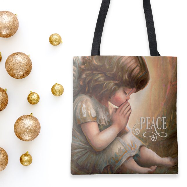 Bolso De Tela Halo de luz radiante de Niña Niña Niña Rezando (Subido por el creador)