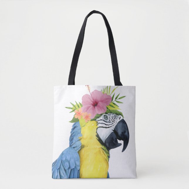 Bolso De Tela Halo tropical - loro (Anverso)