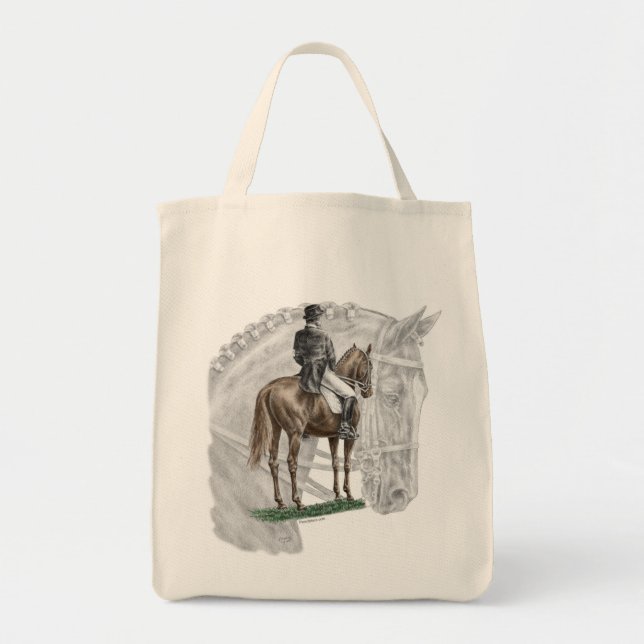 Bolso De Tela Halt Salute Dressage Horse (Frente)