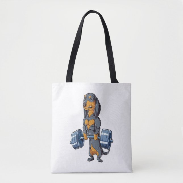 Bolso De Tela Halterofilia de Dachshund (Anverso)