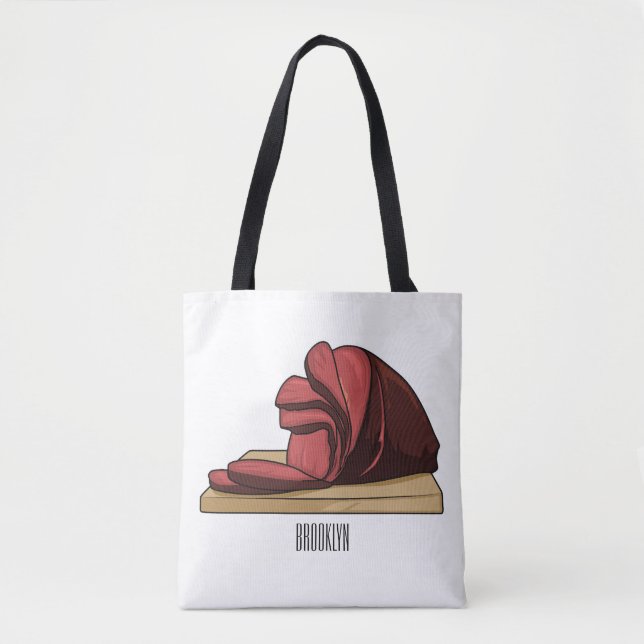 Bolso De Tela Ham personalizado ilustracion (Anverso)