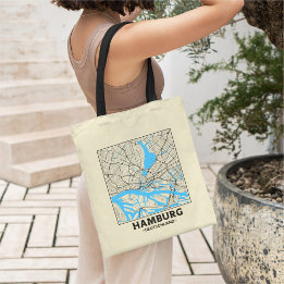 Bolso De Tela Hamburg, Germany City Map Tote Bag