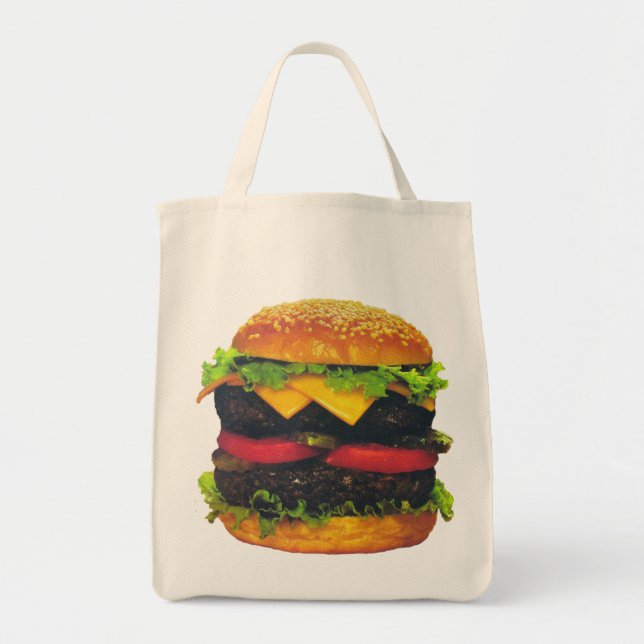 Bolso De Tela Hamburguesa doble de lujo con queso (Frente)