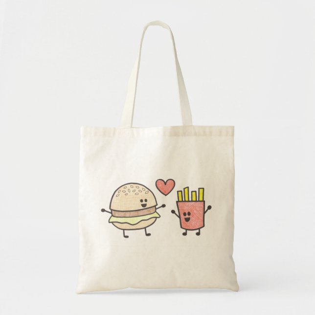 Bolso De Tela Hamburguesa y tote de las fritadas (Frente)