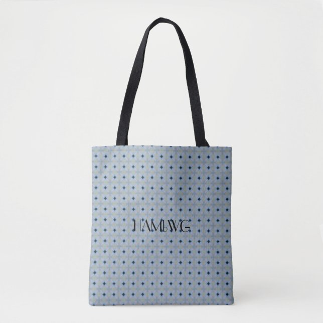 Bolso De Tela HAMbWG - Tote Zipper - Diamante Negro Ultra Peri (Anverso)