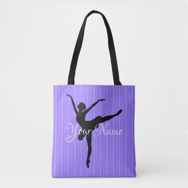Bolso De Tela HAMbyWG Ballerina en franjas de lavanda (Anverso)