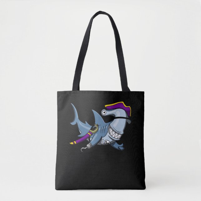 Bolso De Tela Hammerhead Shark Pirate Ocean (Anverso)