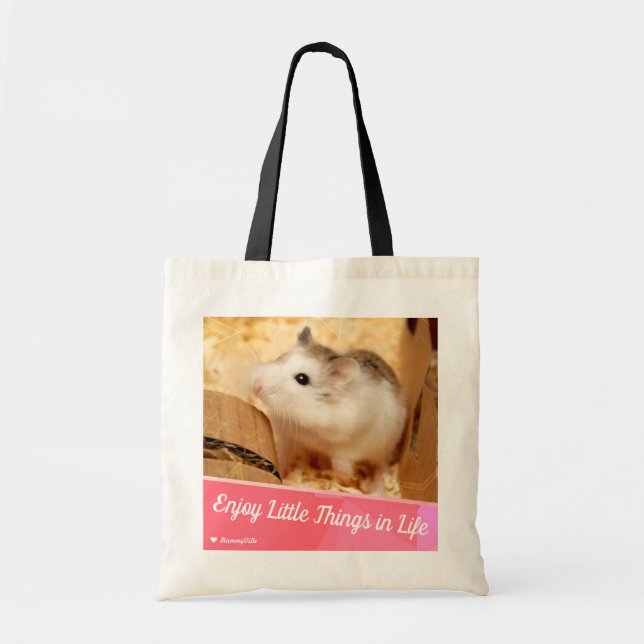 Bolso De Tela Hammyville - Cute Hamster Disfruta Pequeñas Cosas (Frente)