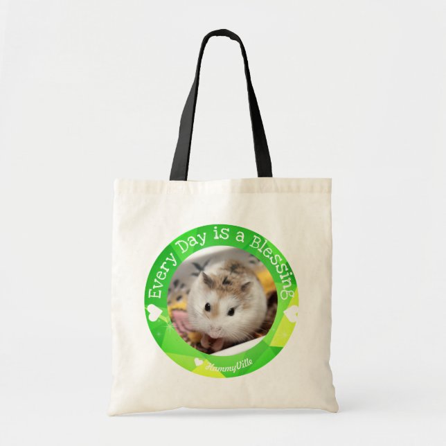 Bolso De Tela Hammyville - Cute Hamster Everyday es una bendició (Frente)