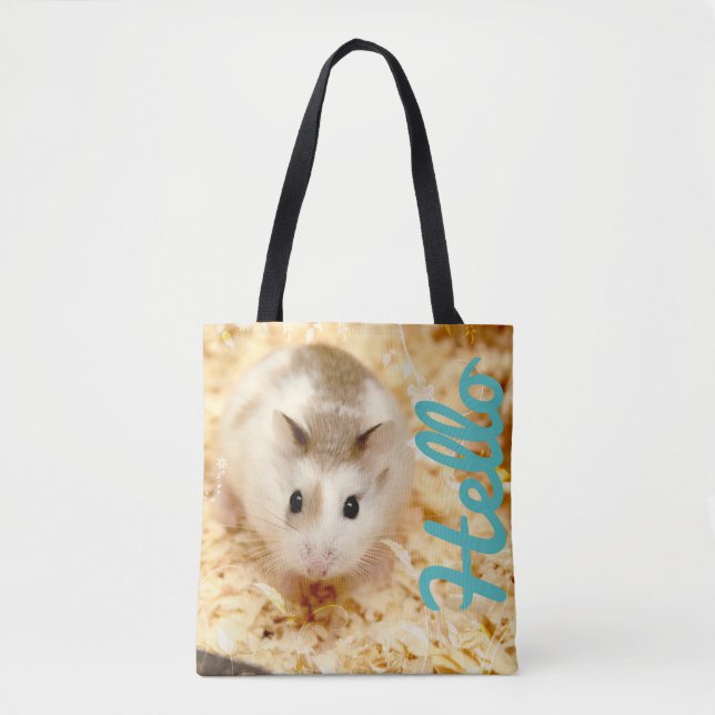 Bolso De Tela Hammyville - Hamster Hello (Anverso)