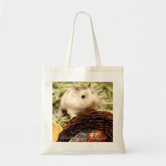 Bolso De Tela Hammyville - Love Hamster Reduce Reuse Recycle (Frente)