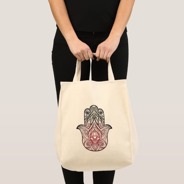 Bolso De Tela Hamsa con patrón boho (Anverso (producto))
