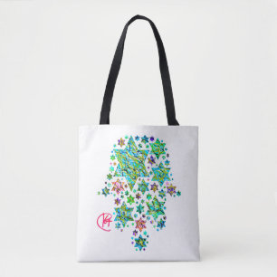 Bolso De Tela Hamsa de arte de las estrellas judías