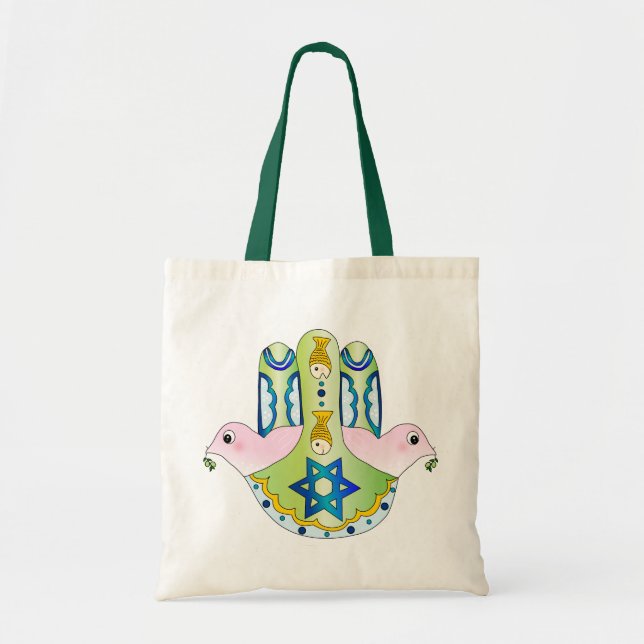 Bolso De Tela Hamsa judío (Frente)